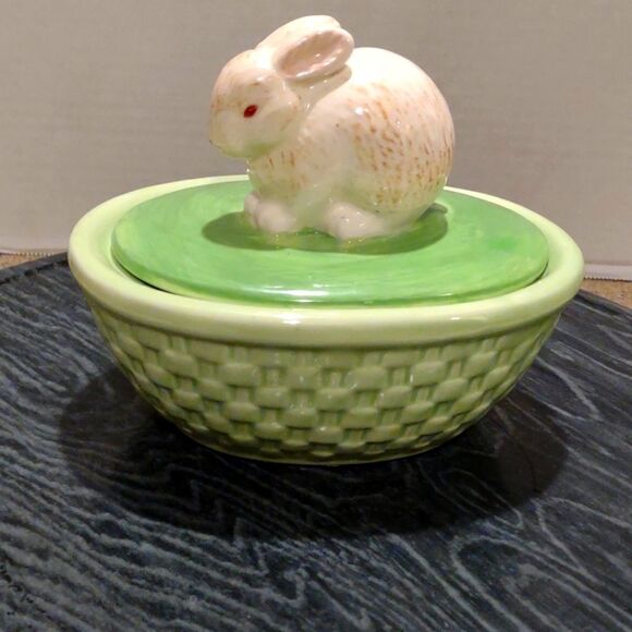 👍 Easter Candy Dish Bunny Rabbit C2 - Picture 1 of 7